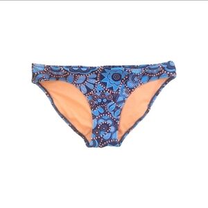 Aerie Swimsuit Bikini Bottom Small Blue Orange Floral Dot
